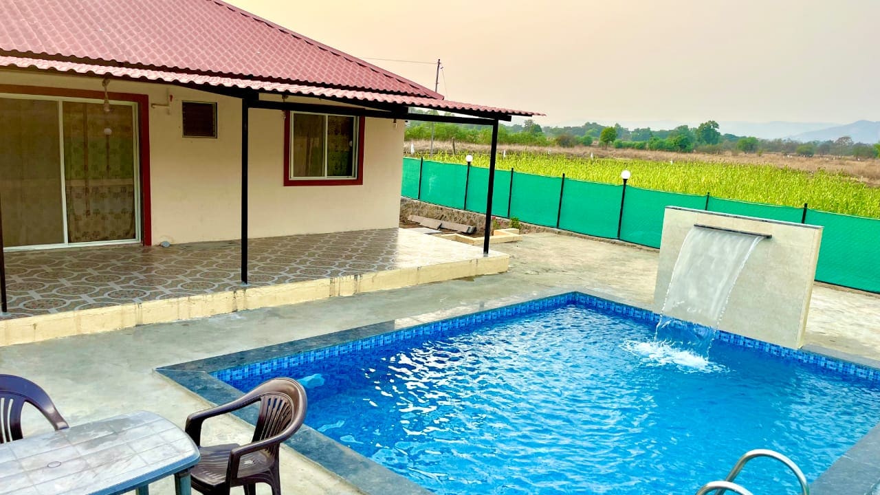 vacation farmhouse with swimming pool in Lonavala - Tap to explore photos