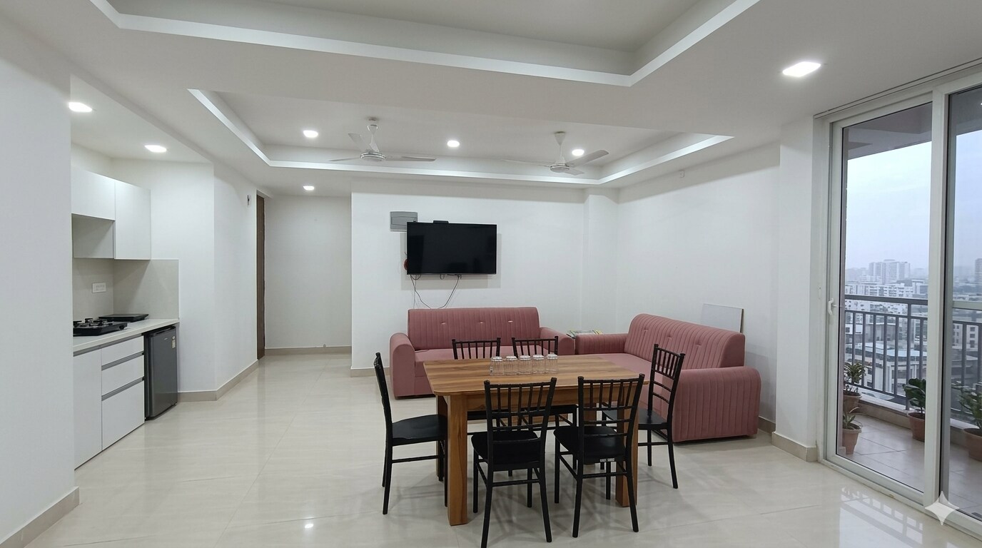 A stylish fully furnished 3BHK apartment Wi Fi - Tap to explore photos