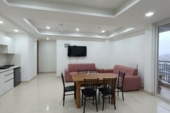 A stylish fully furnished 3BHK apartment Wi Fi