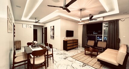 Roy Bari Seawoods 5-star 3 BHK Luxe Apartment by Satya Stays Room Type - Luxe 3BHK opposite LnT Workspace Seawoods| RoyBari