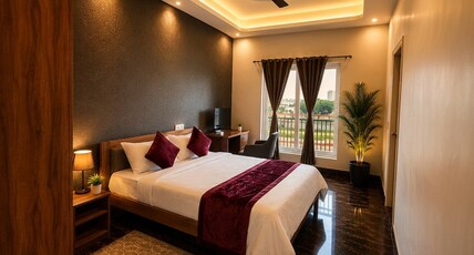 Arms Suites - Oxygen Business Park, Sector 144, Noida Room Type - Deluxe Queen Room with City View Arms Suites - Oxygen Business Park, Sector 144, Noida Room Type - Deluxe Queen Room with City View