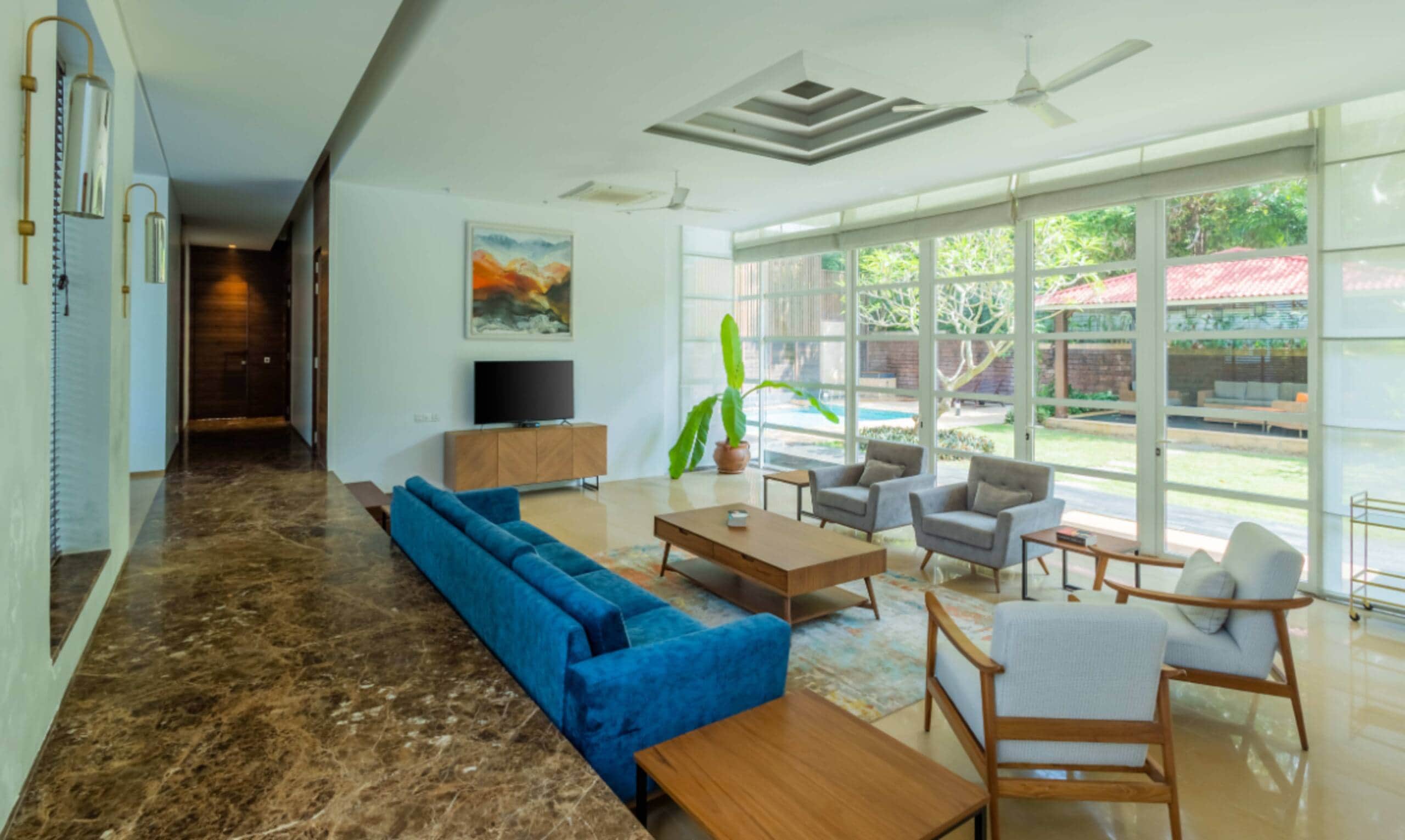 Modern 4BHK Private Pool 4BHK w Lawn Near Anjuna (Seis V2) - Tap to explore photos