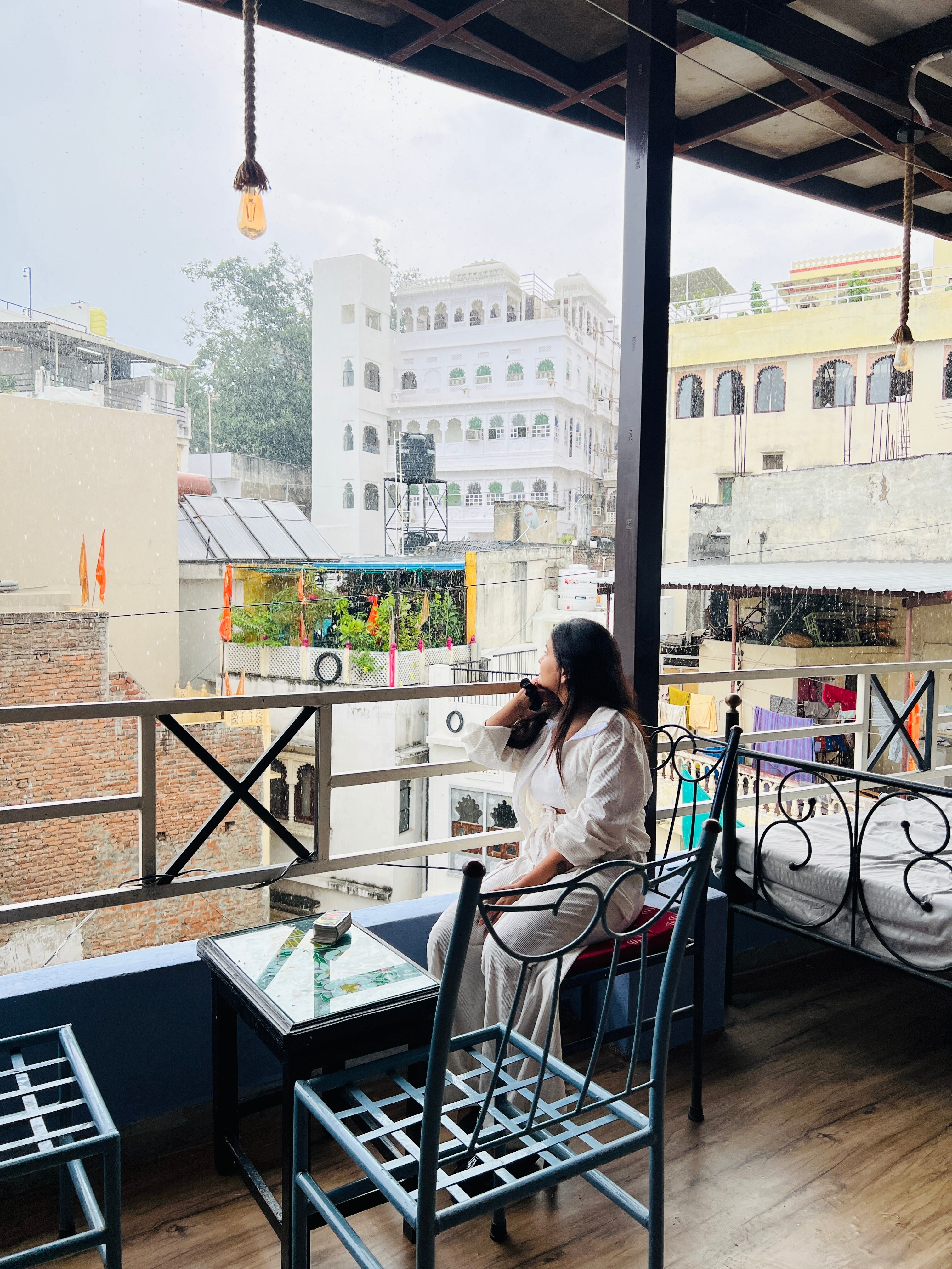 Old Skool Hostel Udaipur |Rooftop Restaurant at Lake Pichola - Tap to explore photos