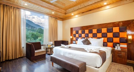 TRIBHAV Rohtang Heights ( A Mountain Resort with Rooftop Lounge & Apple Orchard Views ) Room Type - Elite Room  Rohtang View