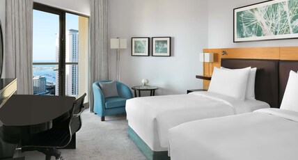 Movenpick Hotel Jumeirah Beach Room Type - Deluxe Twin Partial Sea View with Balcony Movenpick Hotel Jumeirah Beach Room Type - Deluxe Twin Partial Sea View with Balcony