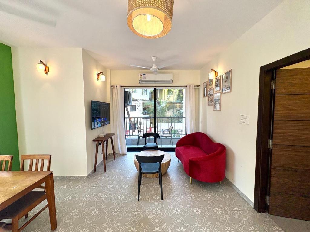 Peaceful Refined 1BHK Velvet Escape in Candolim Goa - Tap to explore photos