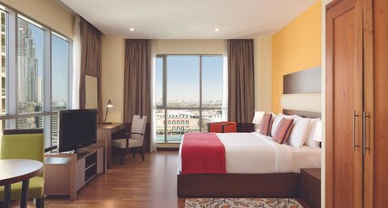 Ramada Downtown Dubai Room Type - Premium King Studio, Burj Khalifa Fountain View, Non-Smoking Ramada Downtown Dubai Room Type - Premium King Studio, Burj Khalifa Fountain View, Non-Smoking
