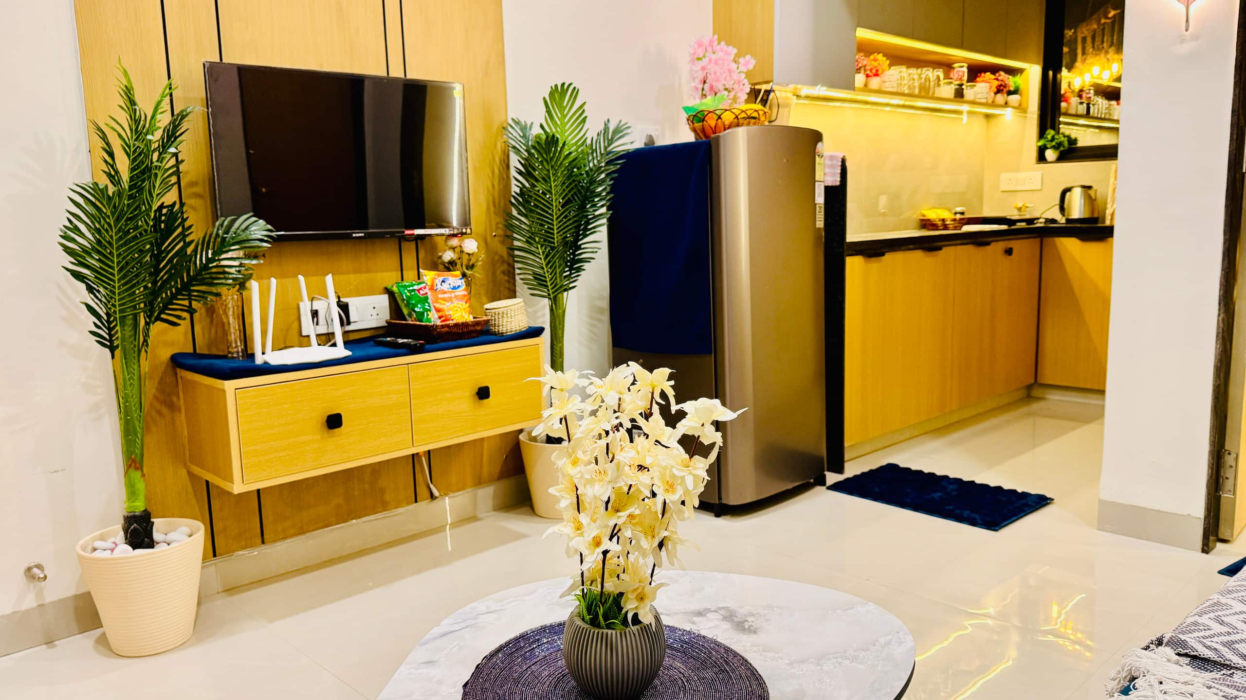 Blue Bliss Private 1BHK Calm Cozy - Tap to explore photos