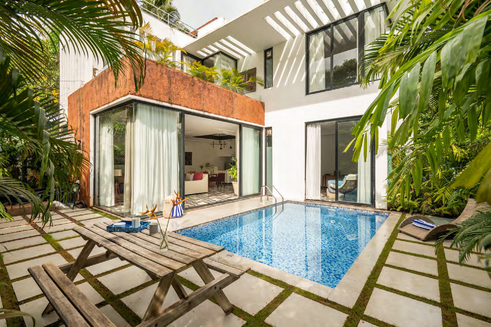 ELIVAAS La Viola | 3 BHK Villa With Pvt Pool Near Popular Beaches - Tap to explore photos