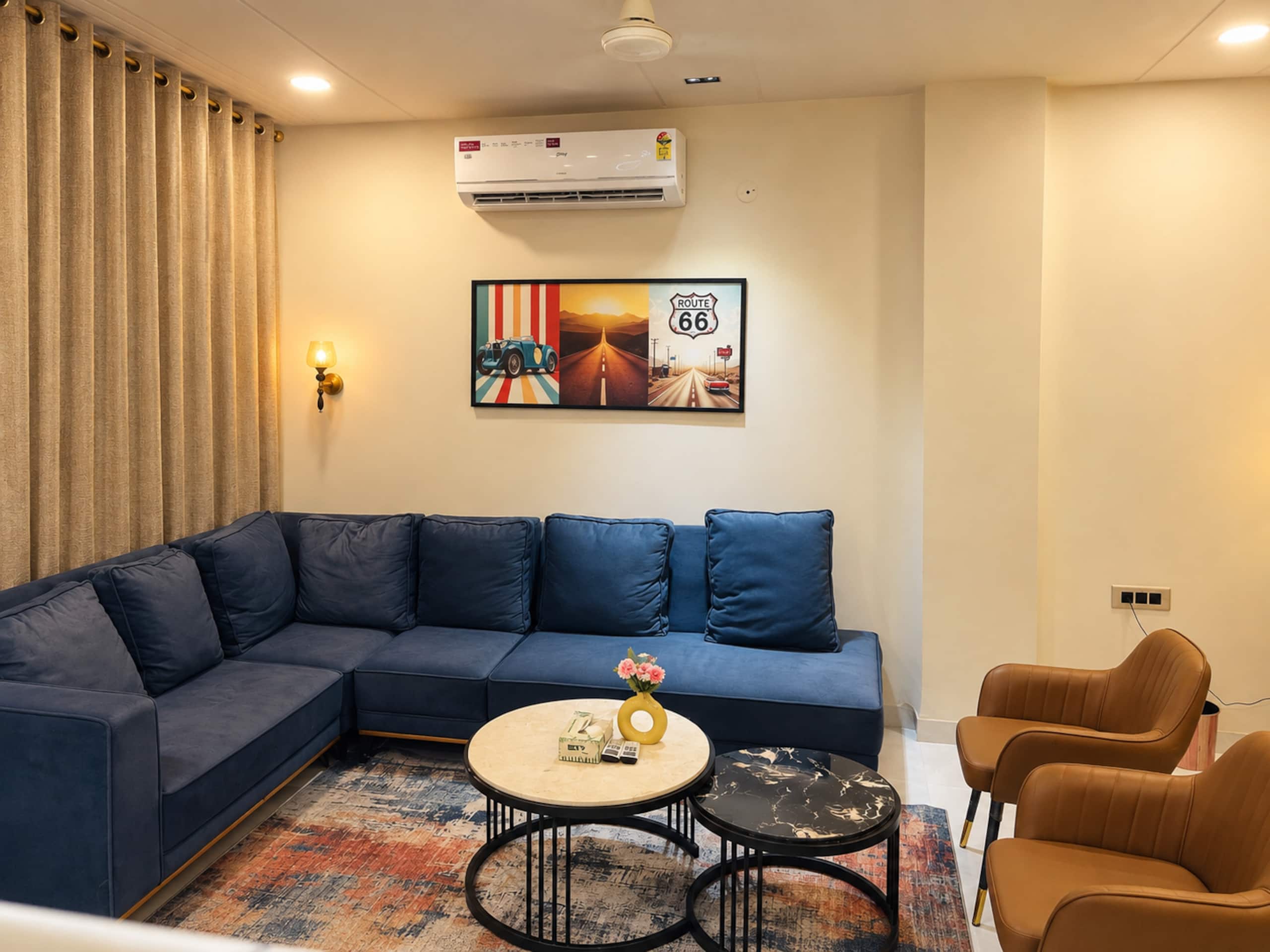 Luxury Theme 2 BHK Near Bombay Hospital with Bath Tub - Tap to explore photos