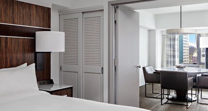 New York Marriott Marquis Room Type - Executive Suite, M Club lounge access, 1 Bedroom Larger Suite, 1 King, Sofa bed New York Marriott Marquis Room Type - Executive Suite, M Club lounge access, 1 Bedroom Larger Suite, 1 King, Sofa bed