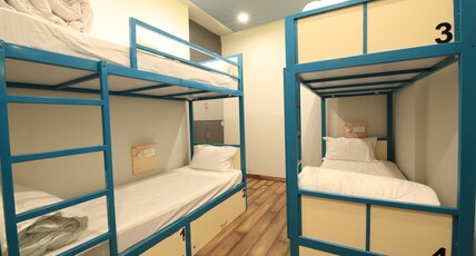 Blue Beds Hostel | Rooms & Dorms Room Type - Mixed Dorm | 1 Bed in 4-Bunk Bed AC Dorm | Shared Attached Bathroom