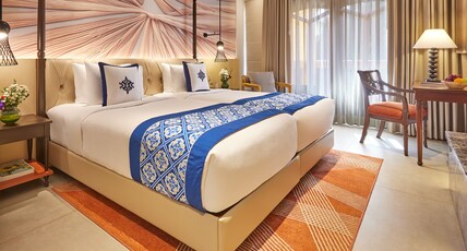 La Estoria, Goa - IHCL SeleQtions Room Type - Premium Room Twin Bed Pool View with Balcony - Comp Beach Shuttle , Weekend Kids Activities La Estoria, Goa - IHCL SeleQtions Room Type - Premium Room Twin Bed Pool View with Balcony - Comp Beach Shuttle , Weekend Kids Activities