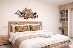 1BHK w  AC  Balcony   Rooftop Jhula  Kitchen