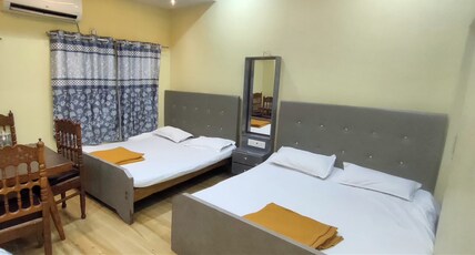Hotel Kashika (2 minutes walking distance to Kashi vishwanath temple) Room Type - 5 bed ac room 2 queen size bed and 1 single bed