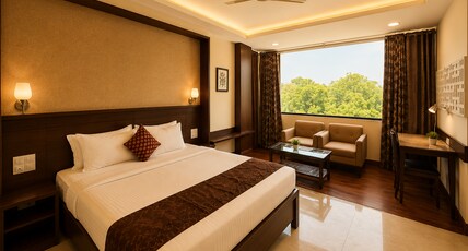 MPT Kalchuri Residency, Jabalpur (4 Min walk to Jabalpur railway Station) Room Type - AC Super Deluxe Room