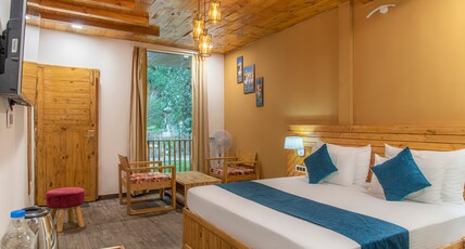 The Brightside Resorts Tirthan A Riverside Hotel Room Type - Premium Room with Balcony and Garden View