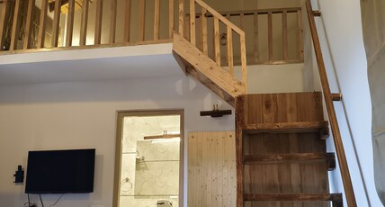 The Moksh Eco Inn Room Type - Pine Cottage with Attic Bed