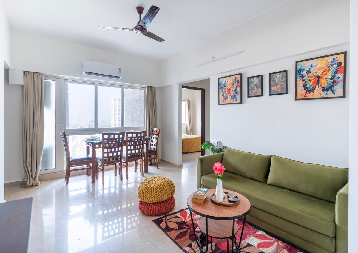 Skyline View 2bhk Apt near Oberoi Mall & NESCO - Tap to explore photos