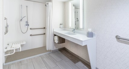 Holiday Inn Express Hotel & Suites Cheyenne Room Type - 1 King Suite Mobility Accessible Roll In Shower Holiday Inn Express Hotel & Suites Cheyenne Room Type - 1 King Suite Mobility Accessible Roll In Shower