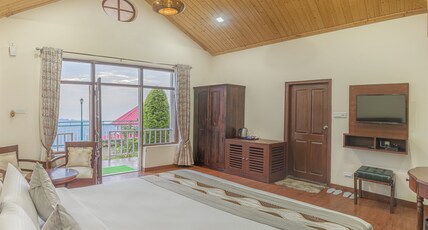Echor The Koti Village Resort Chail Kufri Room Type - Stone Cottages - Mountain View | Balcony Echor The Koti Village Resort Chail Kufri Room Type - Stone Cottages - Mountain View | Balcony
