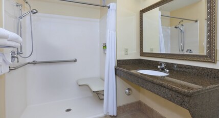 Staybridge Suites LANSING-OKEMOS, an IHG hotel Room Type - 1 Qn 1 Bdrm Ste Mobil Access Roll Shwr