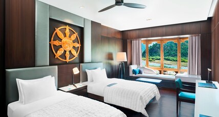 Le Meridien Paro, Riverfront Room Type - Deluxe Twin, Larger Guest room, 2 Twin, Sofa bed, River view