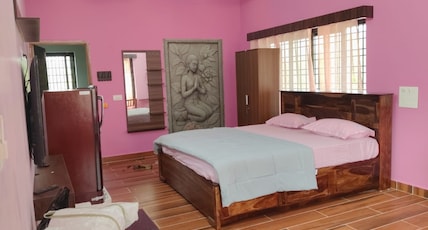 Moogli Individual Room Homestay Room Type - Bedroom 1( Light and Dark Pink combo) with seperate blue Kitchen and dining, western toilet Moogli Individual Room Homestay Room Type - Bedroom 1( Light and Dark Pink combo) with seperate blue Kitchen and dining, western toilet