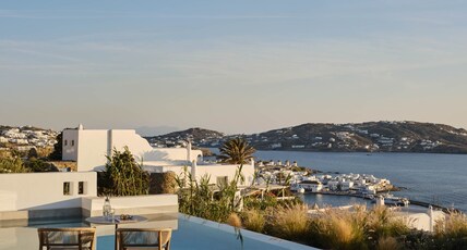 Deos Mykonos Room Type - Delta Room with Outdoor Hot Tub & Partial Sea View