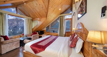 The Foghills : A Boutique Hotel & Cottages Room Type - Super Deluxe Cottage room MOUNTAINS View Centrally Heated with Private Balcony The Foghills : A Boutique Hotel & Cottages Room Type - Super Deluxe Cottage room MOUNTAINS View Centrally Heated with Private Balcony