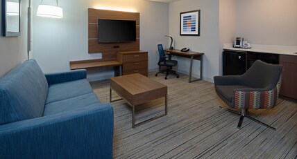 Holiday Inn Express Hotel & Suites SeaTac Room Type - 1 King Suite Mobile Access Transfer Shower