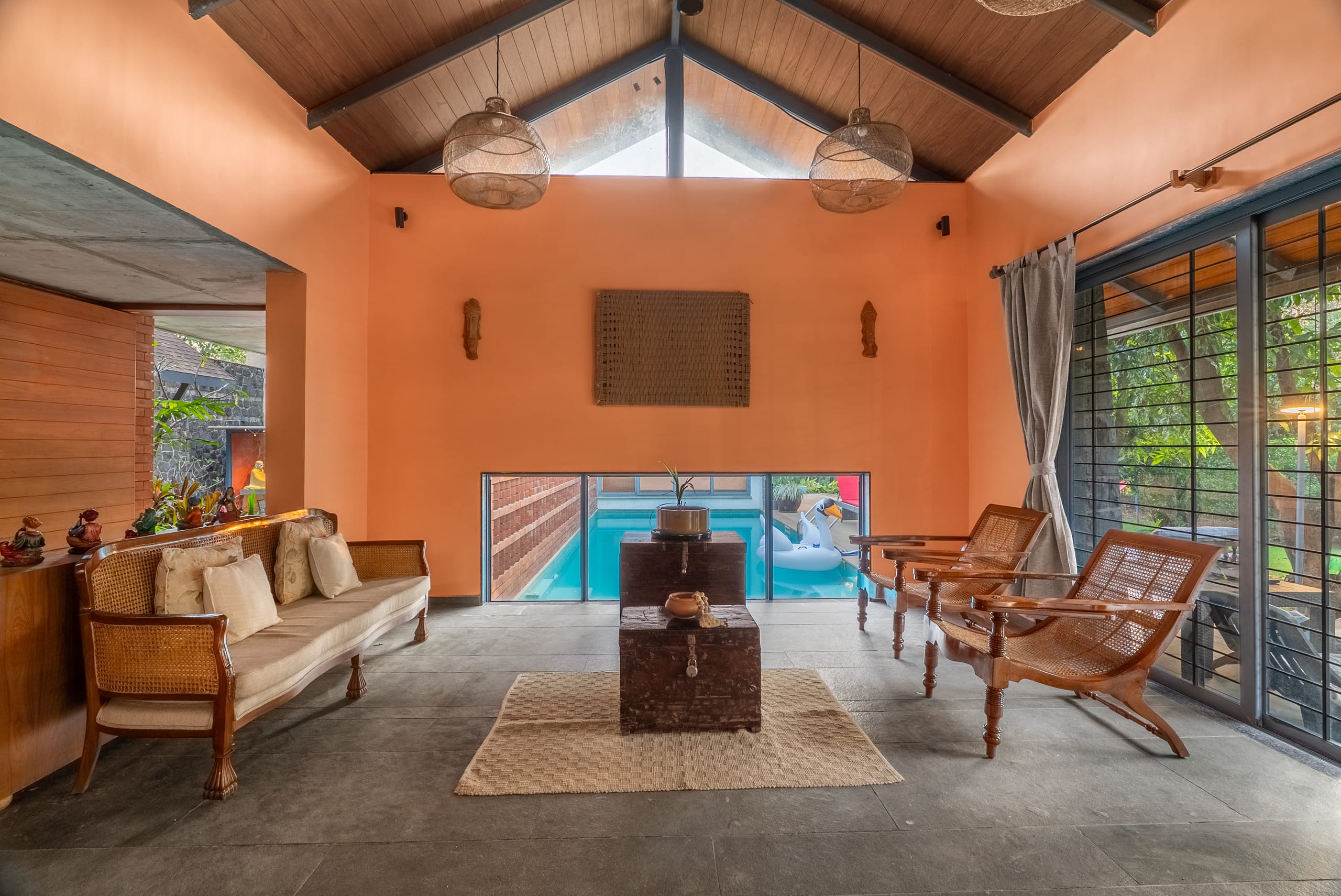 Stayscape Salt Water 4BHK Karjat Pvt Pool lawn - Tap to explore photos