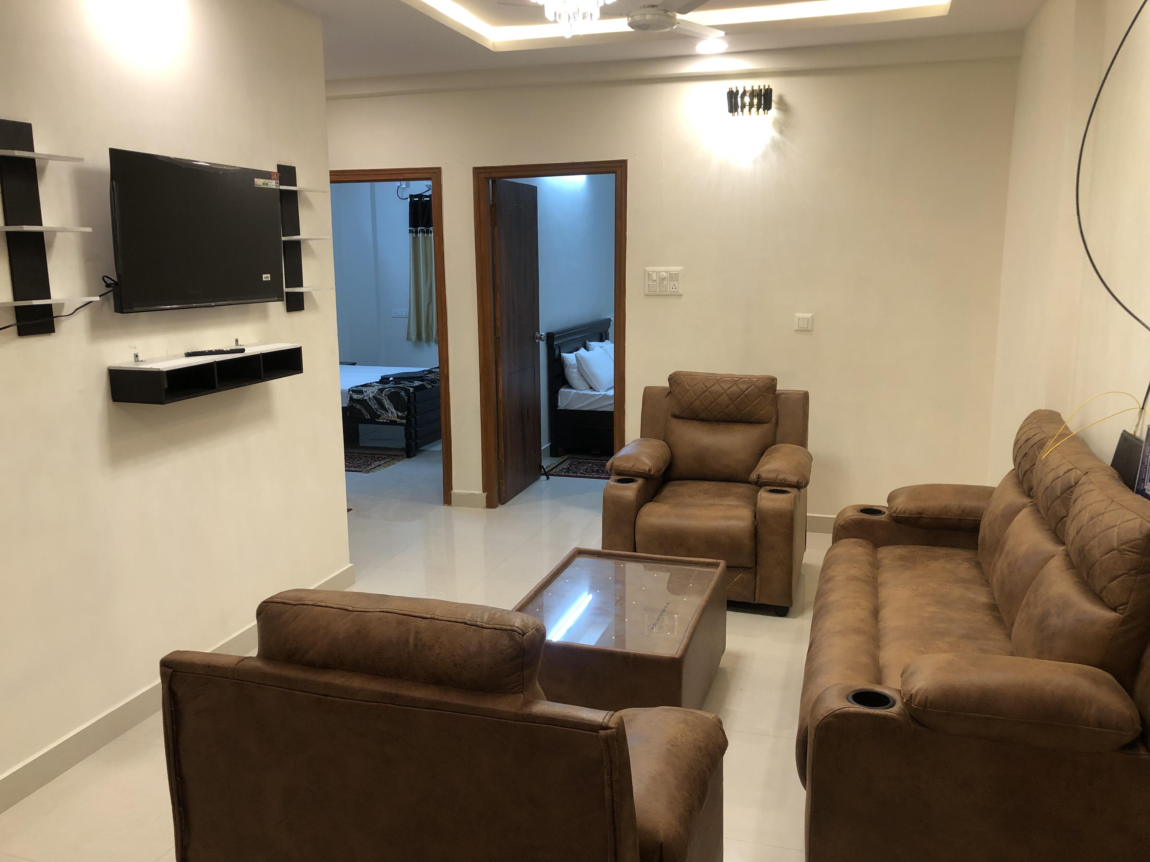 Bright, Airy & Luxury living 3-BHK A/C by GRVGroup - Tap to explore photos