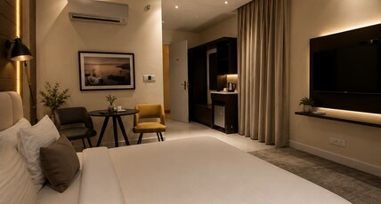 Mohan Tulip ( Oliive-the roof top lounge) Room Type - Premium Deluxe With Exclusive FNB Discount Mohan Tulip ( Oliive-the roof top lounge) Room Type - Premium Deluxe With Exclusive FNB Discount