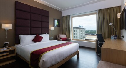 Novotel Hyderabad Airport Room Type - Premier King Bed with Lounge Access - Happy Hours 6:30 PM to 8:30 PM Novotel Hyderabad Airport Room Type - Premier King Bed with Lounge Access - Happy Hours 6:30 PM to 8:30 PM