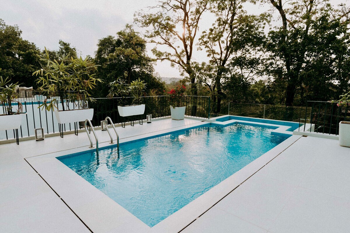Luxury 4BHK Villa w/ Infinity Pool & Hill Views by Savera Stays - Tap to explore photos