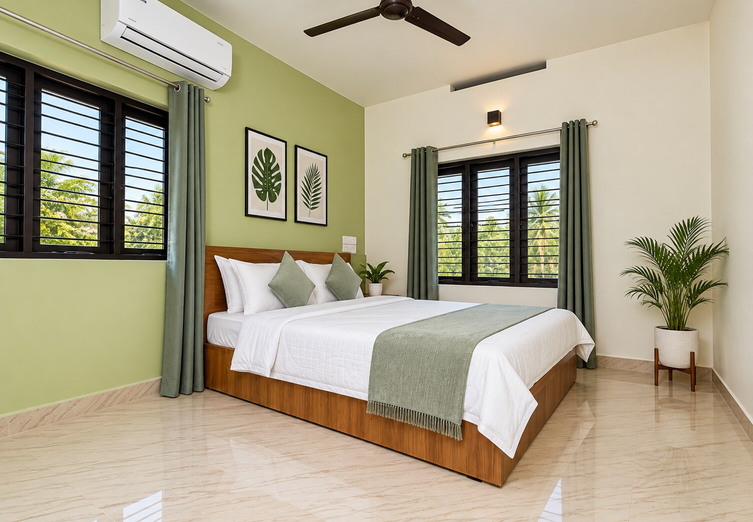 VAR Zen Haus 1 AC 2BHK Pvt Garden 8 Min Beach - Tap to explore photos