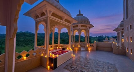 Turban Bhawani Heritage | Private Pool Suites | Resort in Kumbhalgarh. Room Type - Maharaja Suite with Private Terrace and Jacuzzi