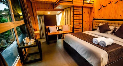 The Cove Lakkidi Room Type - Stream Side AC Wooden Balcony Bunk Bed Room