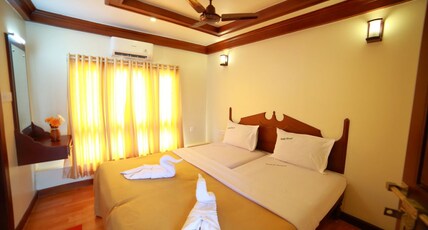 Kerala Backwater Houseboat Room Type - Super Deluxe Room in a Sharing Houseboat lake view ( Ac timings from 9pm to 6am) Kerala Backwater Houseboat Room Type - Super Deluxe Room in a Sharing Houseboat lake view ( Ac timings from 9pm to 6am)