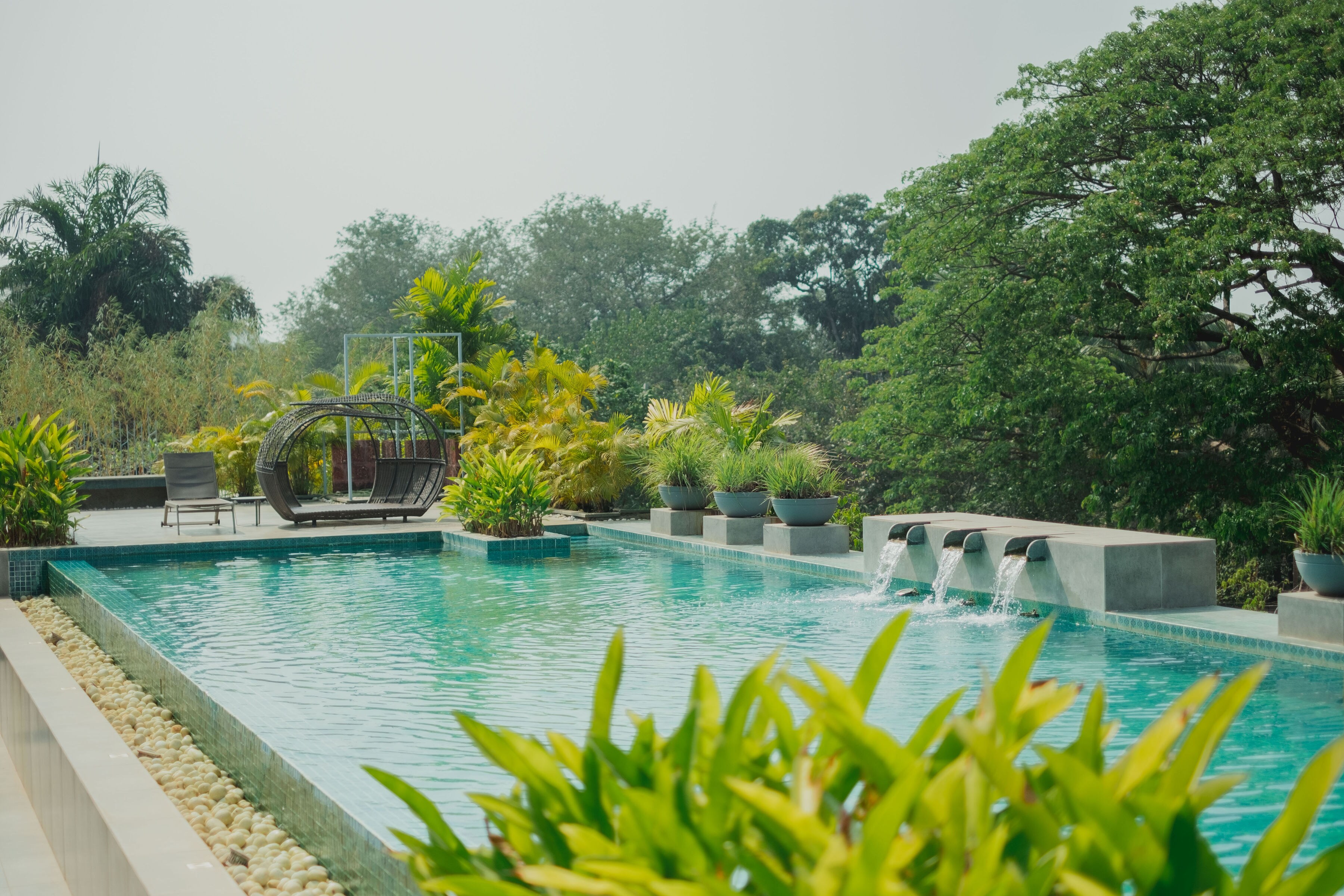 El Arbol by The Blue Kite - Elegant 2BHK Apt with Rooftop Pool & Kitchen near Candolim Beach (204) - Tap to explore photos