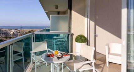 Mercure Rimini Artis Room Type - Superior room with double bed, sofa bed and beautiful side sea view terrace