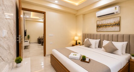 Akshay Premium 1 BHK Suites Near Artemis Hospital Room Type - Suite with Living Area kitchenette and Balcony Akshay Premium 1 BHK Suites Near Artemis Hospital Room Type - Suite with Living Area kitchenette and Balcony