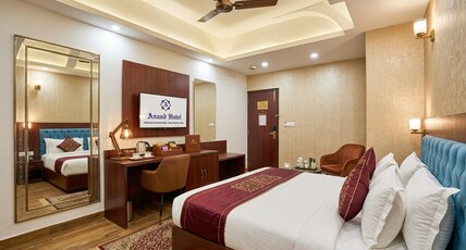 Hotel Anand 2 Min Walk From Karol Bagh Metro Station Room Type - Deluxe Room With Smart TV Hotel Anand 2 Min Walk From Karol Bagh Metro Station Room Type - Deluxe Room With Smart TV