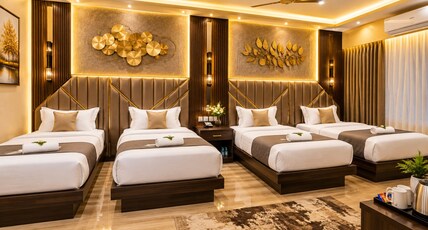 Hotel Comfort and Terrace Lounge Room Type - Family 4 Beds Room