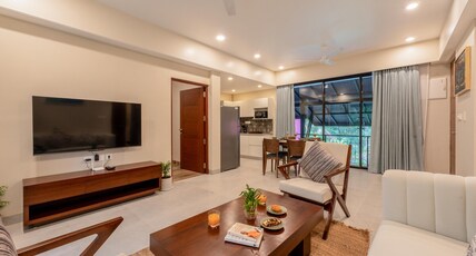 Stylish 2BHK Apartment with Pool near Candolim Beach | Hireavilla Room Type - Stylish 2BHK Apartment with Pool near Candolim Beach | Hireavilla
