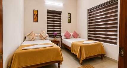 Rams Guest House Samudra Walk to Cliff, Odayam, Black Beach Varkala Room Type - Twin bed Non AC 103
