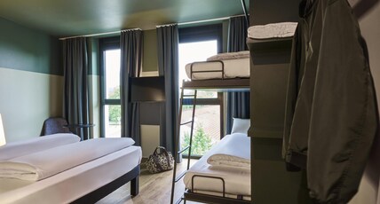 Ibis Styles Singen Room Type - Family room with a double bed (160  200 cm) and a bunk bed (max