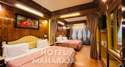 HOTEL MAHARAJA (Walkable Distance From Mall Road ) Room Type - Four Bed With 2 baths(Non Lake Facing)