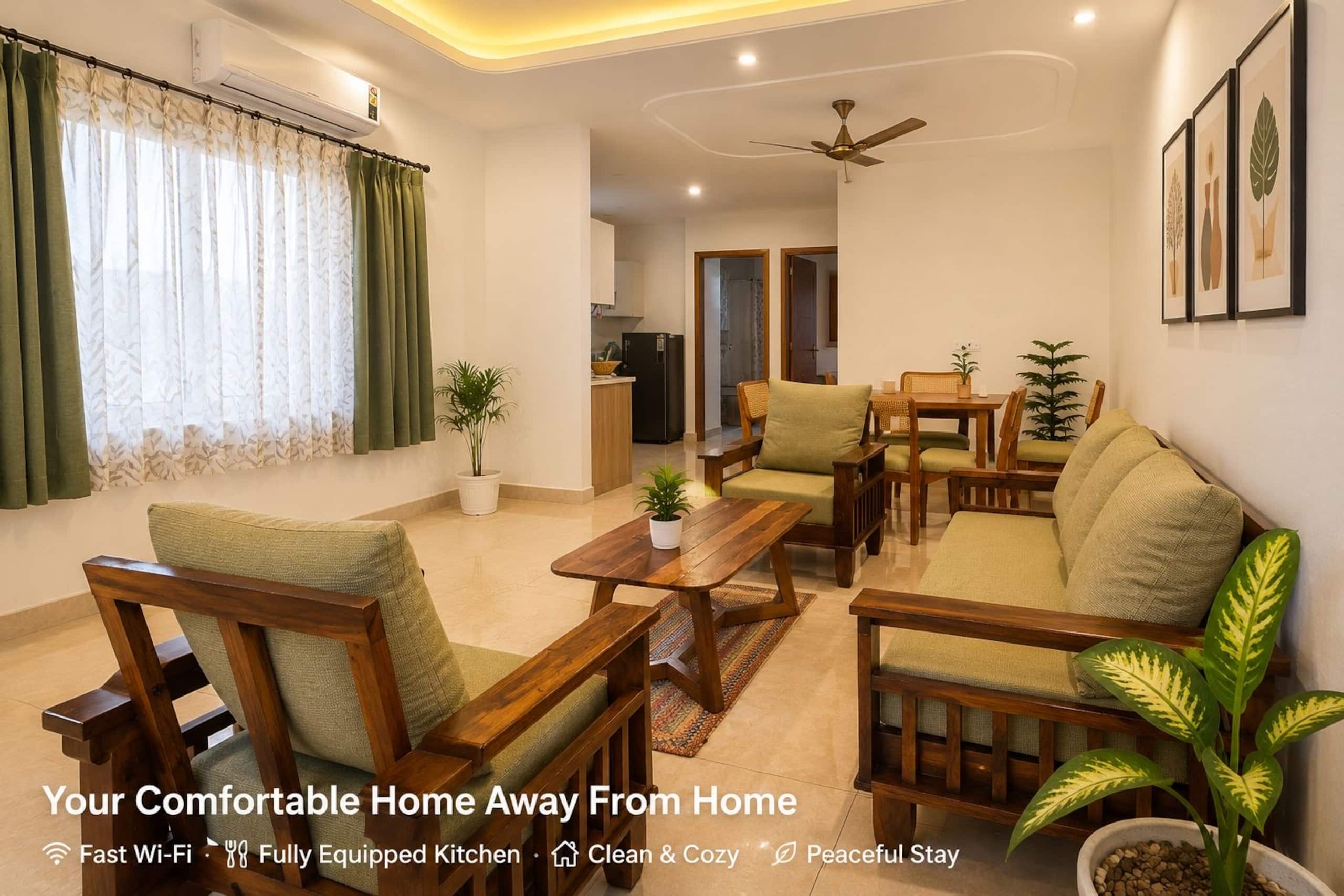 The Evergreen Stay 3BHK With Balcony Projector - Tap to explore photos